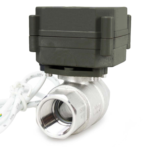 1/2" 3/4" 1" 2 Wires CR2-02 110-240Vac 50/60Hz Stainless Steel Normally Closed Manual Override Motorized Electrical Ball Valve
