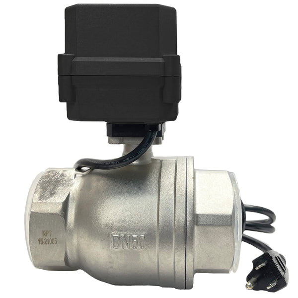 3/8" 1/2" 3/4" 1" 1-1/4" 1-1/2" 2" 110-230VAC 50/60Hz N.C. CF8/Stainless Steel 304 Motorized Electrical Ball Valve With U.S. Plug & Manual Override