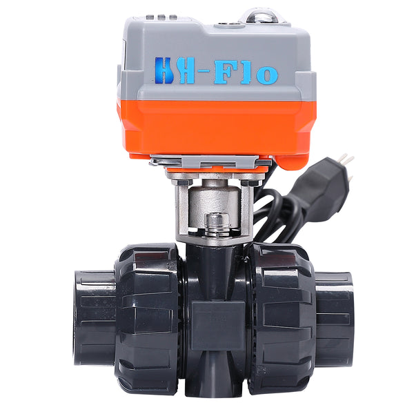 1" 1-1/4" 1-1/2" 2" 110-230VAC 2 Way Normally Closed/Normally Open PVC Motorized Electrical Ball Valve With U.S. Plug