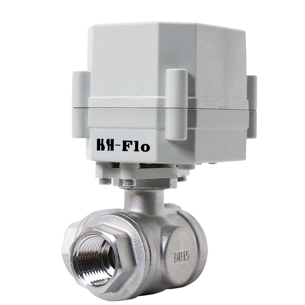 HSH-Flo Stainless Steel 3 Way T/L-type DC24V CR303 Electric Motorized Ball Valve 3 Wires Switching Control Valve