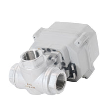Load image into Gallery viewer, HSH-Flo Stainless Steel 3 Way L-type DC12V CR501 Electric Motorized Ball Valve 5 Wires Switching Control Valve Position Feedback
