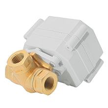 Load image into Gallery viewer, HSH-Flo Brass 3 Way L-type AC110-230V CR305 Electric Motorized Ball Valve 3 Wires Switching Control Valve Auto Return When Power Off
