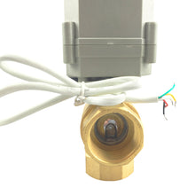 Load image into Gallery viewer, HSH-Flo Brass 3 Way T-type DC5V CR201 Electric Motorized Ball Valve 2 Wires Switching Control Valve
