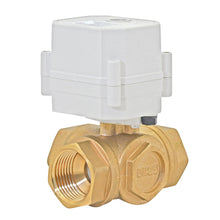 Load image into Gallery viewer, HSH-Flo Brass 3 Way L-type DC24V CR201 Electric Motorized Ball Valve 2 Wires Switching Control Valve
