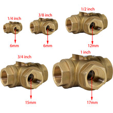 Load image into Gallery viewer, HSH-Flo Brass 3 Way L-type DC5V CR501 Electric Motorized Ball Valve 5 Wires Switching Control Valve Position Feedback
