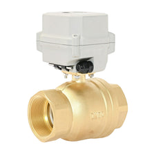 Load image into Gallery viewer, HSH-Flo Brass 2 Way AC24V/DC12-24V CR502 Electric Motorized Ball Valve 5 Wires Switching Control Valve Auto Return When Power Off &amp; Position Feedback
