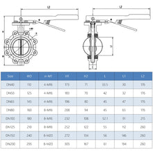 Load image into Gallery viewer, Manual Stainless Steel Lug Type Butterfly Valve Corrosion Resistance PTFE Seat Stainless Steel Plate Wafer Type Butterfly Valve
