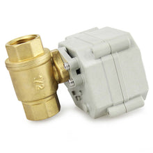 Load image into Gallery viewer, HSH-Flo 2 Way 1/2&quot; 3/4&quot; 1&quot; 1-1/4&quot; 12V/24V AC/DC 220V/240VAC Brass On/Off Auto Return Electrical Position Motorized Ball Valve
