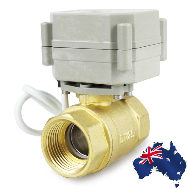HSH-Flo 2 Way 1/2" 3/4" 1" 1-1/4" 12V/24V AC/DC 220V/240VAC Brass On/Off Auto Return Electrical Position Motorized Ball Valve