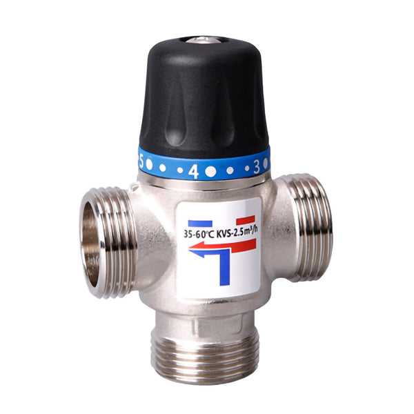 Thermostatic Mixing Valve Nickel DN20/DN25 Hot And Cold Water Temperature Regulation Hot Water Circulation