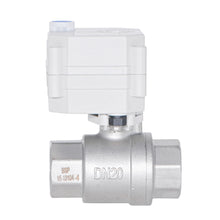 Load image into Gallery viewer, HSH-Flo Stainless Steel 2 Way AC/DC9-24V CR202 Electric Motorized Ball Valve 2 Wires Switching Control Valve Auto Return When Power Off
