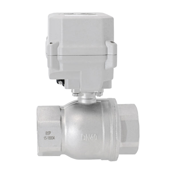 HSH-Flo Stainless Steel 2 Way AC24V/DC12-24V CR202 Electric Motorized Ball Valve 2 Wires Switching Control Valve Auto Return When Power Off