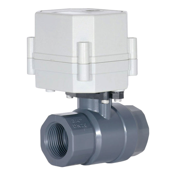 HSH-Flo PVC 2 Way AC/DC9-24V CR202 Electric Motorized Ball Valve 2 Wires Switching Control Valve Auto Return When Power Off