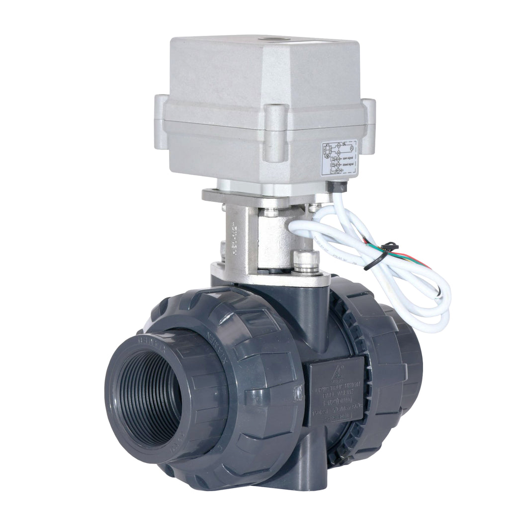 HSH-Flo PVC 2 Way AC24V/DC12-24V CR301 Electric Motorized Ball Valve 3 Wires Switching Control Valve