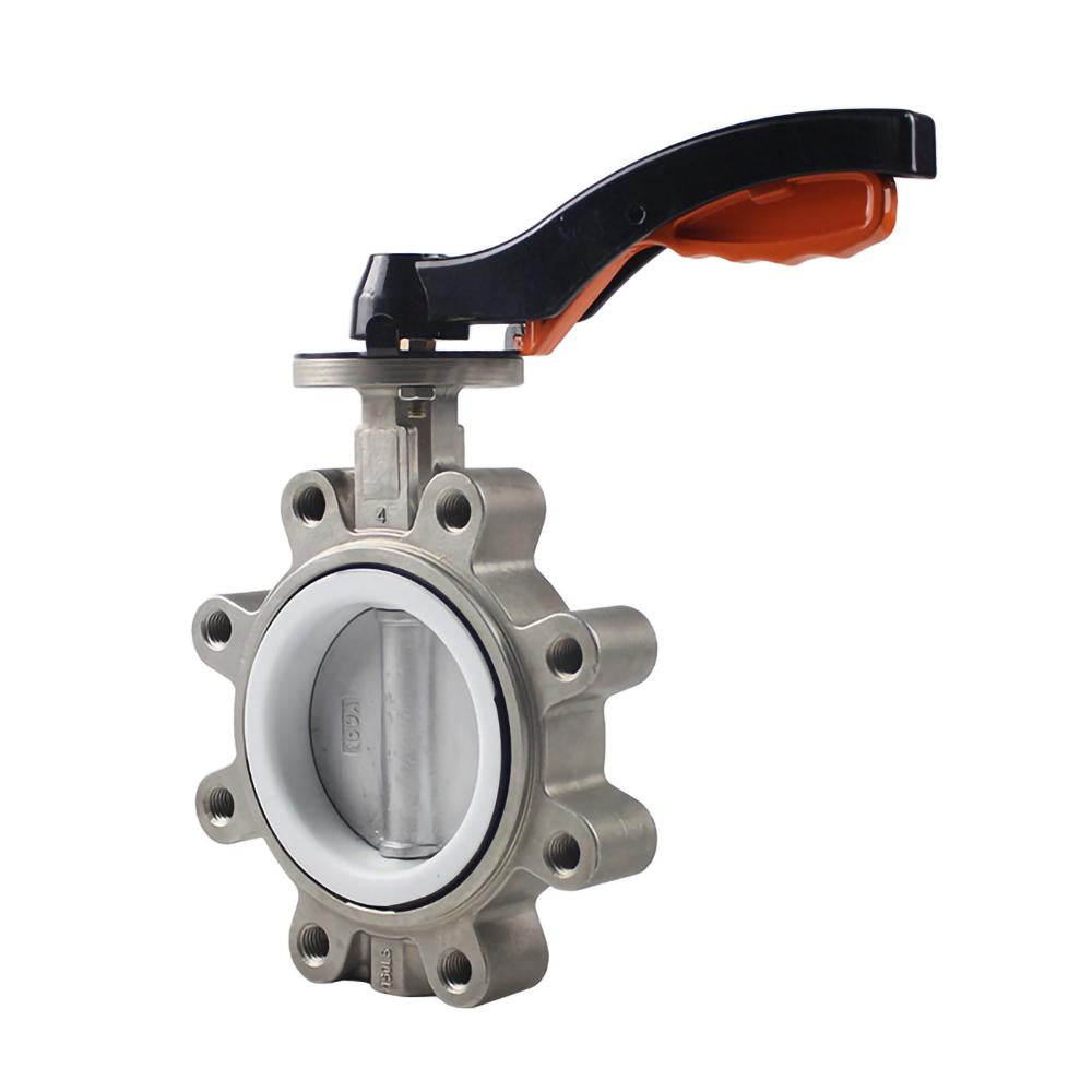 Manual Stainless Steel Lug Type Butterfly Valve Corrosion Resistance PTFE Seat Stainless Steel Plate Wafer Type Butterfly Valve
