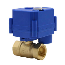 Load image into Gallery viewer, Stainless Steel/Brass Miniature Electric Valve 2 Way Ball Valve 1/2&quot; 3/4&quot; 1&quot; Three Wires Control Valve CR03 DC9-24V With Manual
