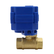 Load image into Gallery viewer, Miniature Electric Valve 1/4&quot; 3/8&quot; 1/2&quot; 3/4&quot; 1&quot; Stainless Steel/Brass 2 Way Ball Valve Three Wires Control Valve CR02 DC12V
