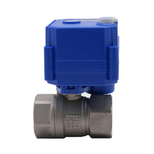 Load image into Gallery viewer, Stainless Steel/Brass Miniature Electric Valve 2 Way Ball Valve 1/2&quot; 3/4&quot; 1&quot; Three Wires Control Valve CR03 DC9-24V With Manual
