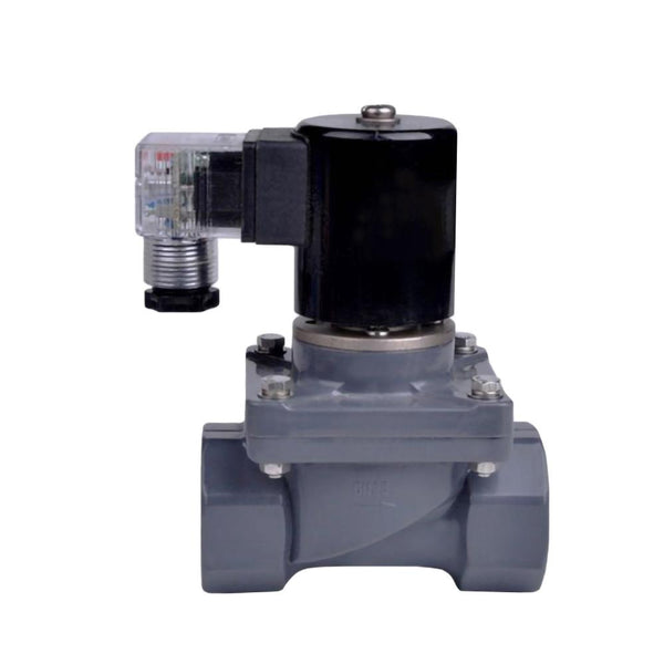 UPVC Solenoid Valve Direct Acting Type DC24V/AC220V 1/2"~2" Anti-corrosion Acid And Alkali Resistance Chemical Industry