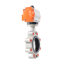 Load image into Gallery viewer, Pneumatic Stainless Steel Lug Type Butterfly Valve Corrosion Resistance PTFE Seat Stainless Steel Plate Wafer Type Butterfly Valve

