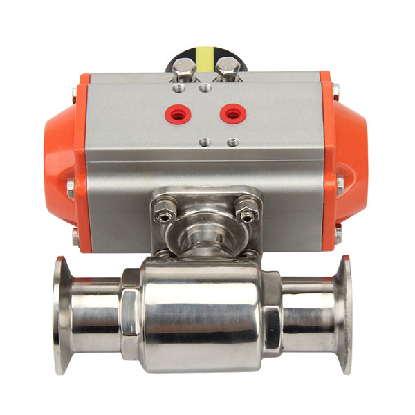2 Way Sanitary Stainless Steel 316 Pneumatic Ball Valve Φ19~89 Clamp Type Compression And Corrosion Resistance Quick Connect Valve