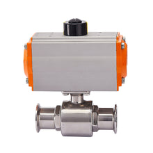 Load image into Gallery viewer, 2 Way Sanitary Stainless Steel 304 Pneumatic Ball Valve Φ19~89 Clamp Type Compression And Corrosion Resistance Quick Connect Valve

